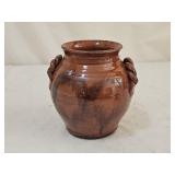 4.5" Greg Shooner Folk Art Redware Pottery Vase