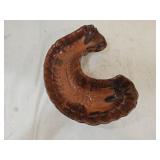 10" M Shooner Folk Art Redware Pottery Dish