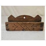 Antique Primitive Spoon Carved Wooden Wall Box