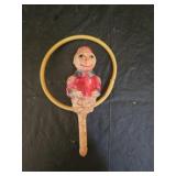 Vintage Celluloid Perched Monkey Bird Toy