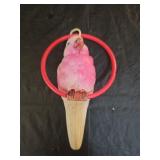 Vintage Celluloid Perched Bird Noise Maker Toy