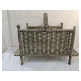 Heywood Wakefield MCM Wicker Magazine Stand
