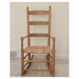 Antique Maple Shaker Style Ladder Back Rocker