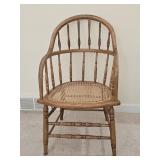 Antique Oak Cane Bottom Windsor Style Chair