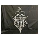 Vintage Painted Wrought Iron Wall Planter