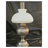 Antique Bradley & Hubbard Electrified Oil Lamp
