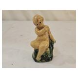4" M Shooner Folk Art Redware Pottery Child