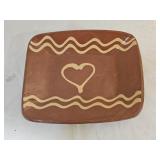 G. H. Yoder Folk Art Glazed Redware Pottery Tray