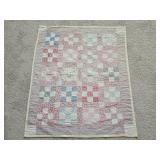 Vintage 37" x 44" Patchwork Baby Quilt