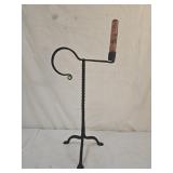 Early American Hand Forged Iron Candle Holder