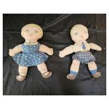 2 Vintage Handmade Cut Out and See Dolls