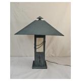 Mission Craftsman Style Verdigris Table Lamp