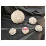 5 Vintage Primitive Rag Balls