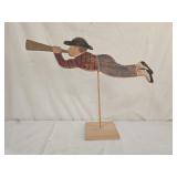 Folk Art Wood Hand Carved HP Flying Trumpeter