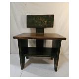 Antique EA Primitive Painted Wood Bench Seat