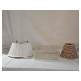 Vintage Headboard Lamp, Storage Tote, Lamp Shade