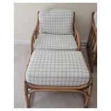 Vintage Ficks Reed MCM Bamboo Chair and Ottoman