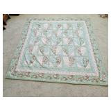 84" x 84" Handmade Shabby Chic Heart Quilt