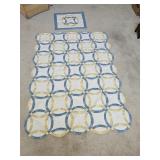 Vintage 62" x 82" Double Wedding Ring Quilt