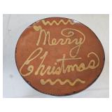 12" Greg Shooner Folk Art Redware Pottery Plate