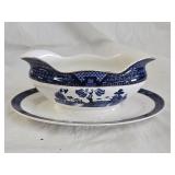Vintage Blue Willow Japan Ironstone Gravy Boat