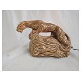 Vintage MCM 1970s Mountain Lion TV Lamp