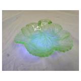 Vintage Indiana Green Uranium Glass Candy Dish