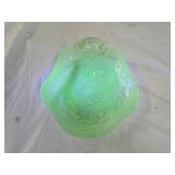 Vintage Indiana Green Utanium Glass Candy Dish