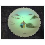 Vintage 1982 Fenton HP Custard Uranium Glass Plate