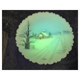 Vintage 1981 Fenton HP Custard Uranium Glass Plate