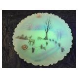 Vintage 1979 Fenton HP Custard Uranium Glass Plate