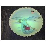 Vintage 1980 Fenton HP Custard Uranium Glass Plate
