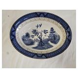 Vintage Blue Willow Japan Ironstone Serving Bowl