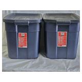 2 Rubbermaid Roughneck 18 Gallon Totes