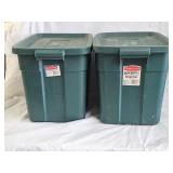 2 Rubbermaid Roughneck 18 Gallon Totes