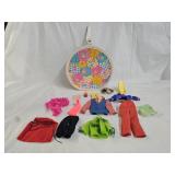 Vtg Doll Case, Barbie & Ken Clothes/Accessories