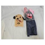 Vintage Dog and Mouse Hand Puppets