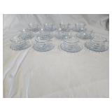 12 Vintage Anchor Hocking Bubble Cups & Saucers