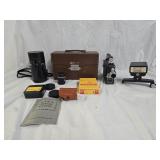 Vintage Cine-Kodak Camera, Case, Accessories