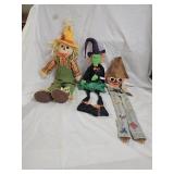 Witch and Scarecrows Cloth Halloween Decor