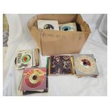 Large Box of Vintage 45RPM Vinyl Records