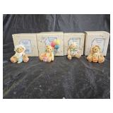 4 Cherished Teddies Figurines with Original Boxes