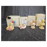 4 Cherished Teddies Figurines with Original Boxes