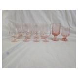 Vintage Pink Stemmed Glasses