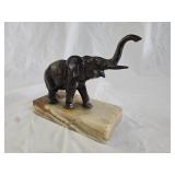Bronze Elephant Sculpture on Marble