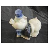 Vintage Ceramic Dapper Pig Toothpick Holder