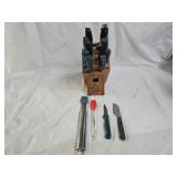 Calphalon Knife Block, Assorted Knives, Brushes