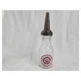 Antique Glass Motor Oil Bottle with Spout