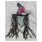 Hand Painted Halloween Witch Wall Hanging