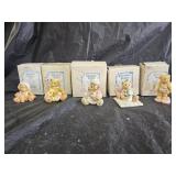 5 Cherished Teddies Figurines with Original Boxes